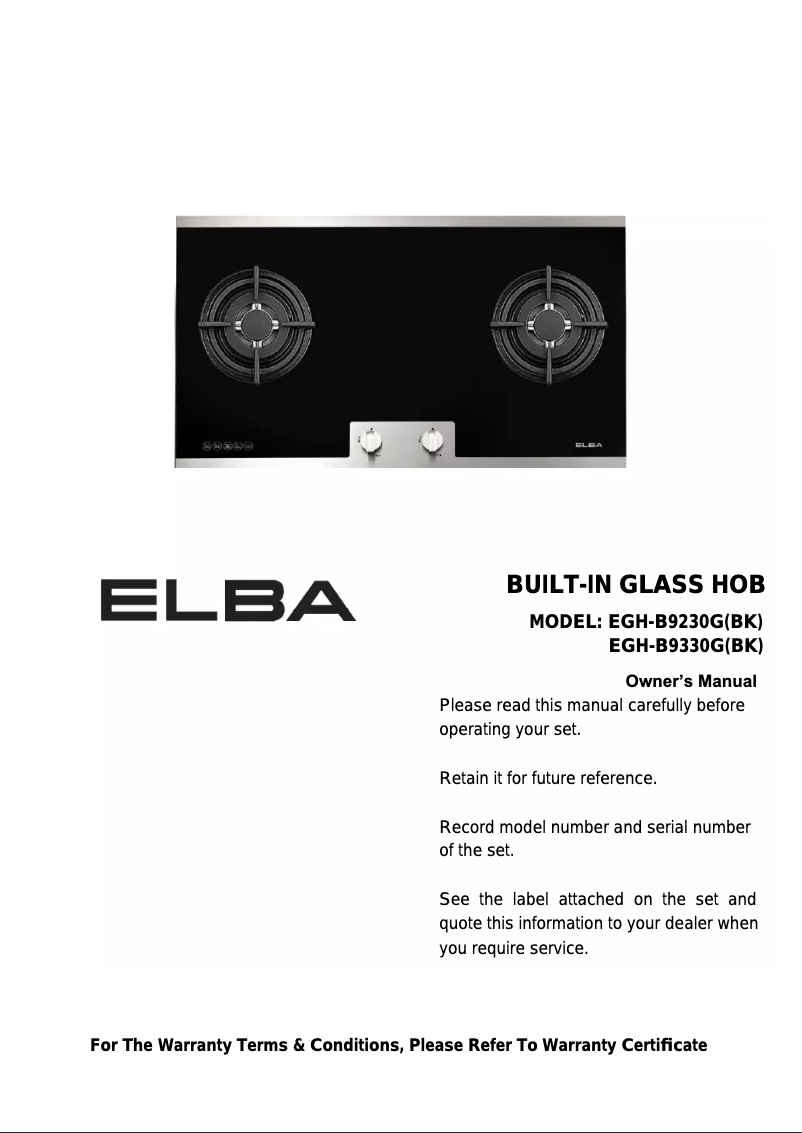 Page 1 of the manual User Manual Elba EGH-B9230G(BK)