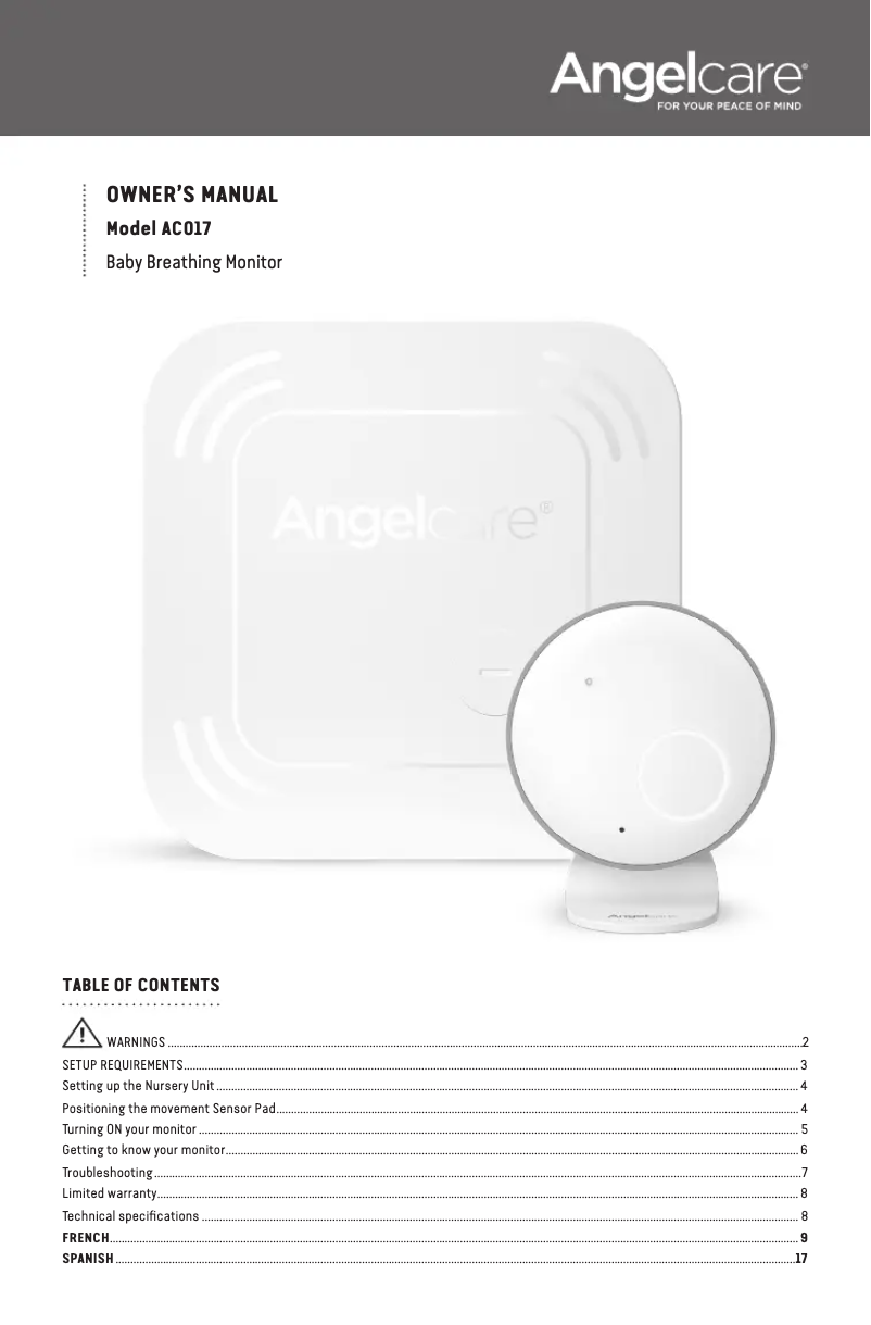 First page image of the manual for AC017