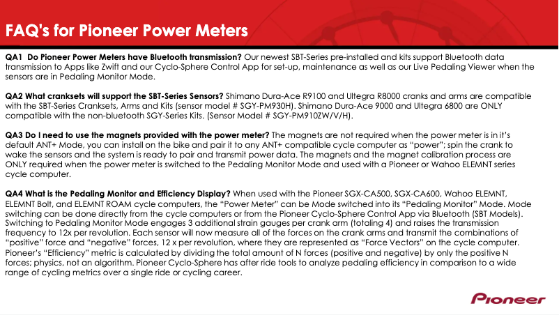 Page 1 de la notice FAQ Pioneer SGY-PM9100C