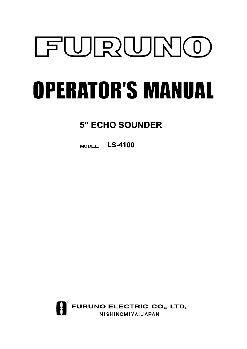 Page 1 of the manual User Manual Furuno LS-4100