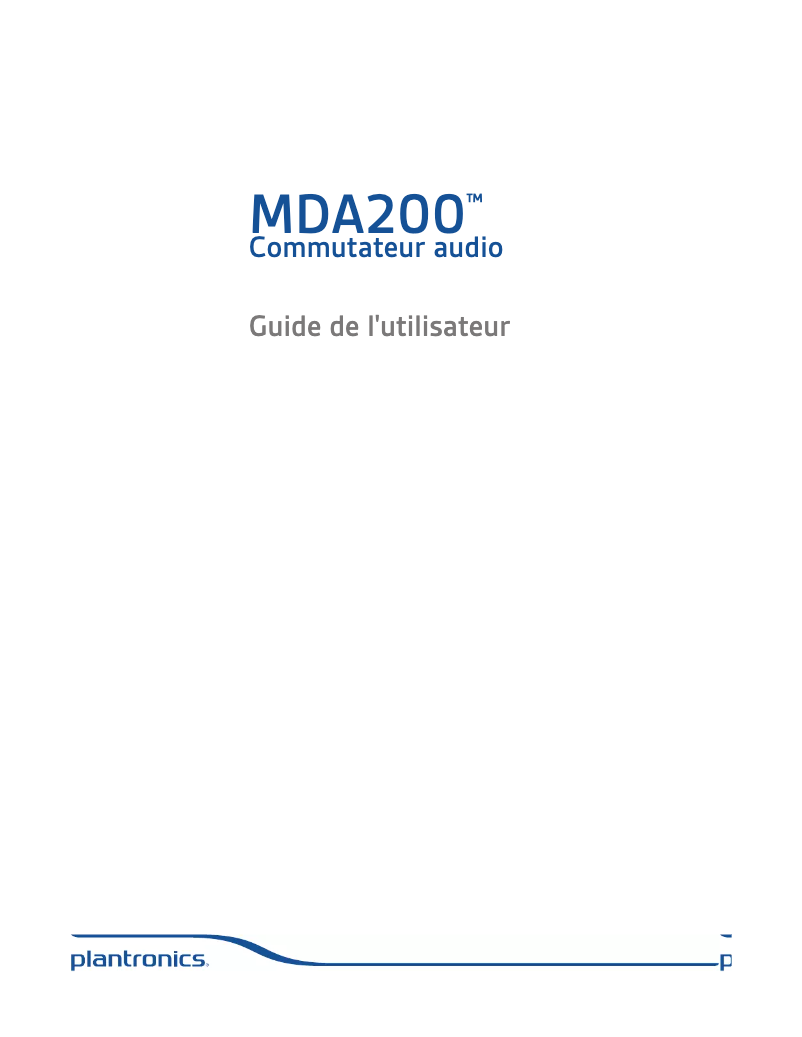 First page image of the manual for MDA200