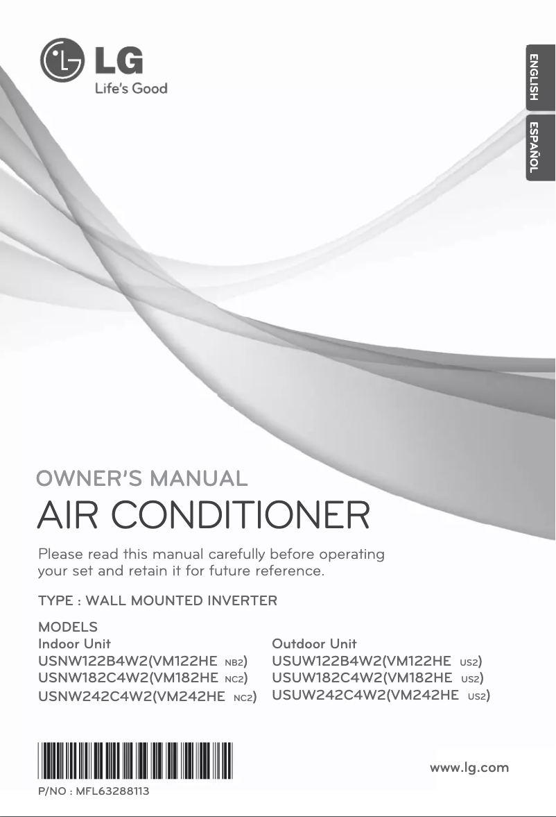 First page image of the manual for VM182HE