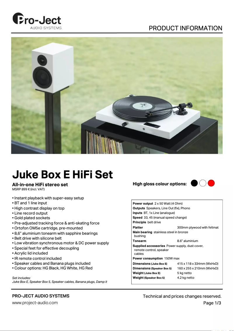 Image de la première page du manuel de l'appareil Jukebox E