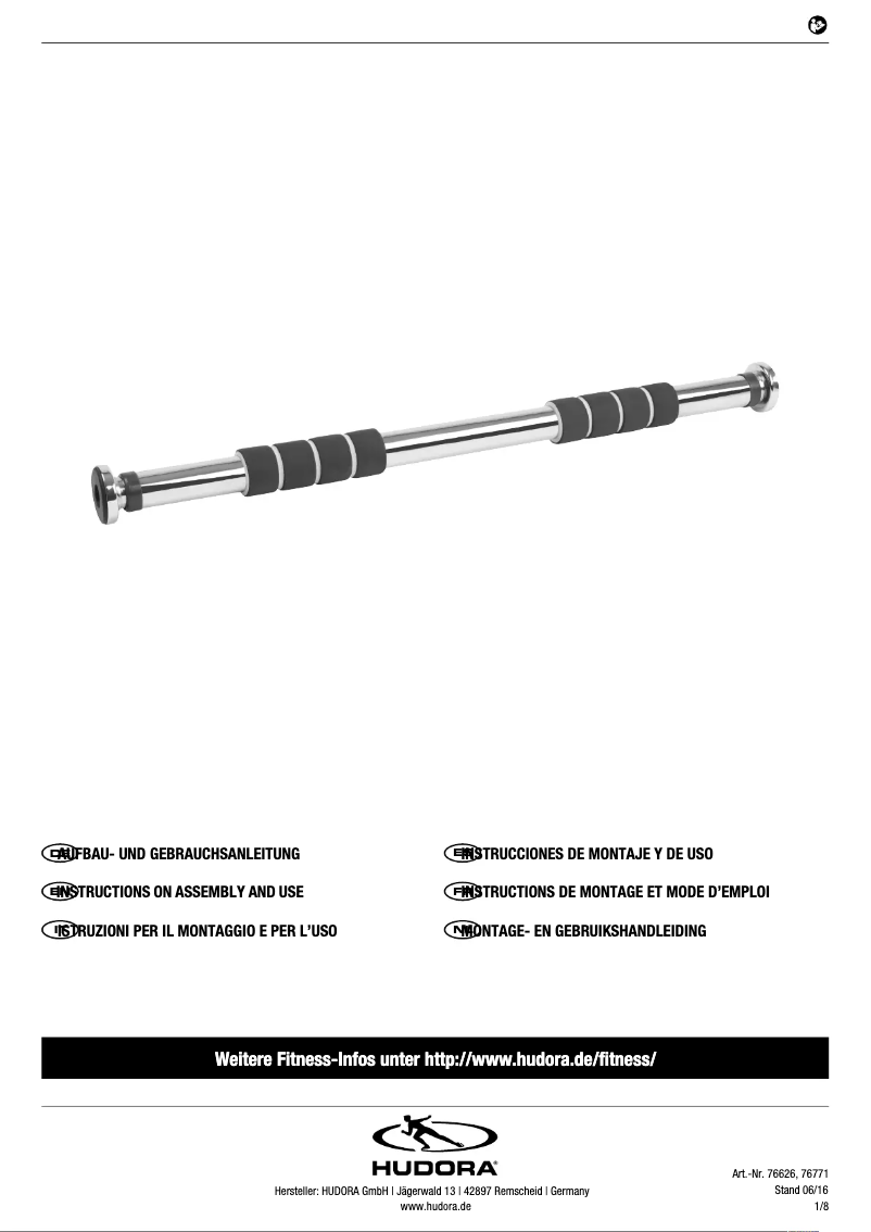 Page 1 of the manual User Manual Hudora 767710