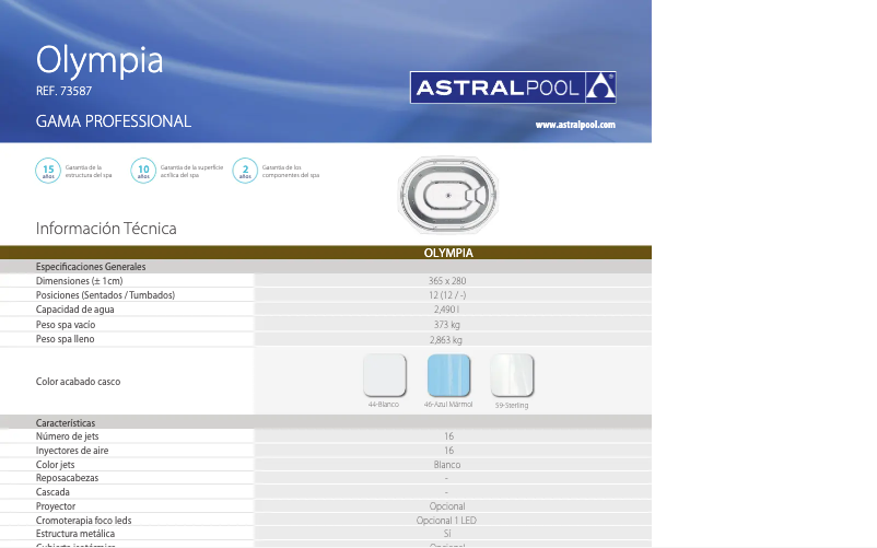 Page 1 of the manual User Manual AstralPool Olympia
