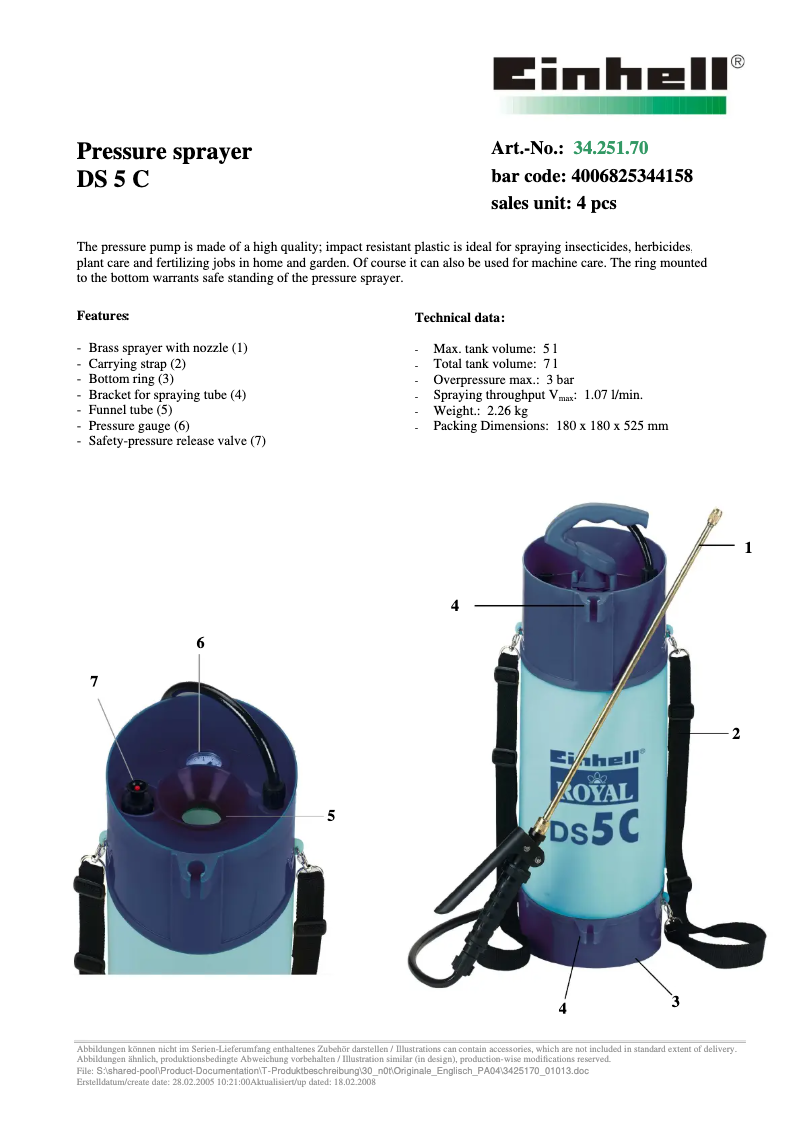 First page image of the manual for Royal DS 5 C
