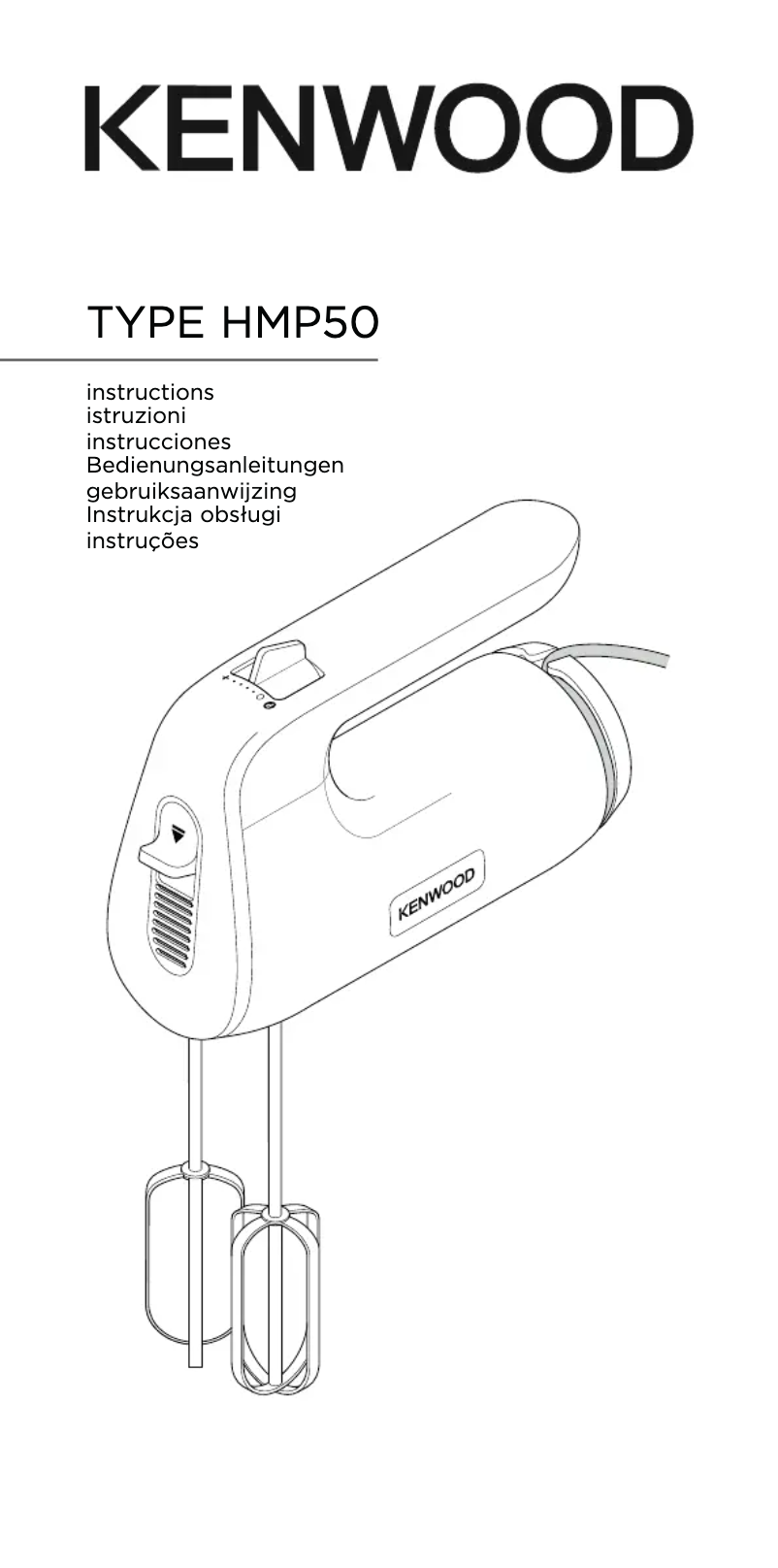 Page 1 of the manual User Manual Kenwood QuickMix HMP50