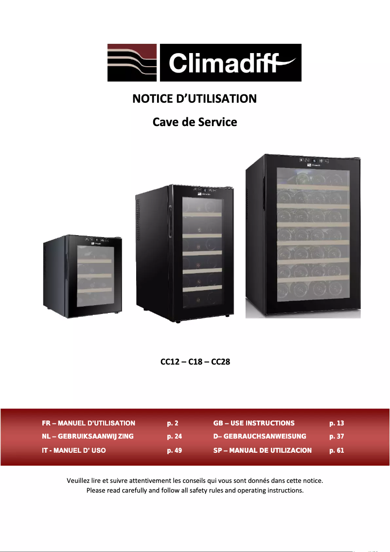 First page image of the manual for CC28