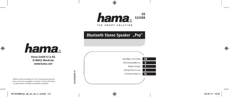 Image de la première page du manuel de l'appareil 124388