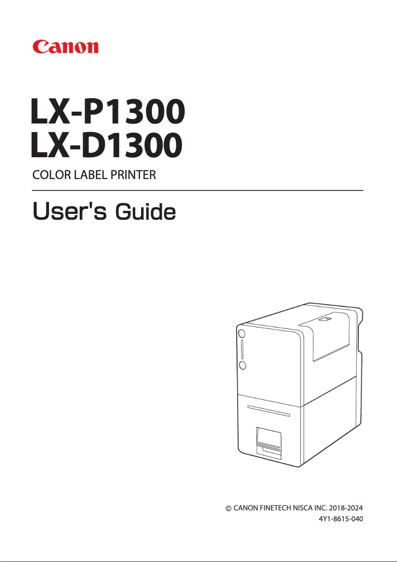 Page 1 of the manual User Manual Canon LX-D1300