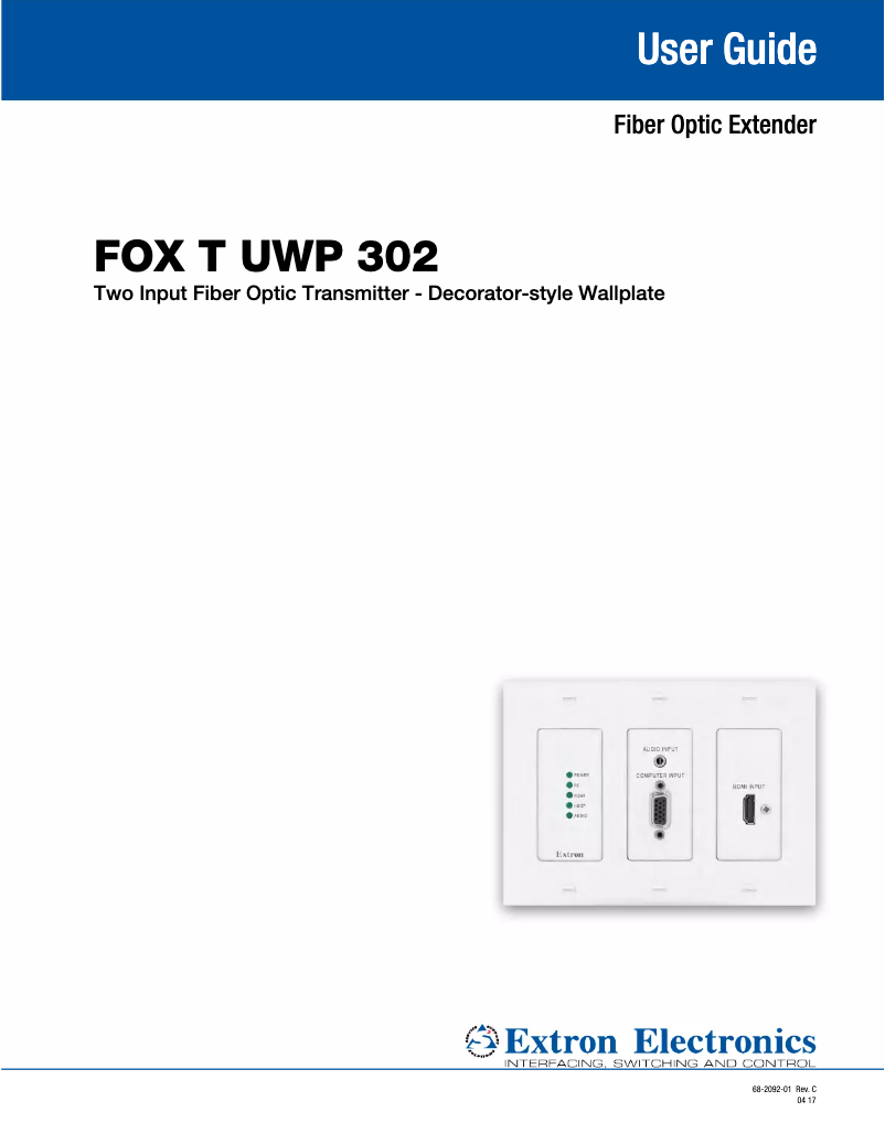 First page image of the manual for FOX T UWP 302 MM