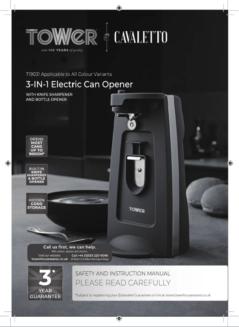 Page 1 de la notice Manuel utilisateur Tower Cavaletto T19031