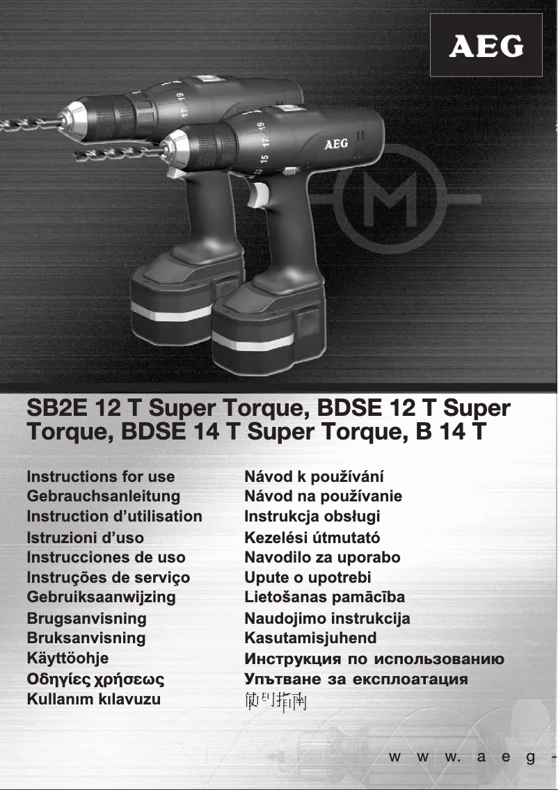 First page image of the manual for BDSE 14 T Super Torque