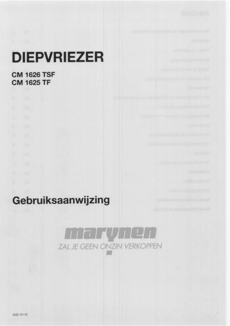 Page 1 of the manual User Manual Marijnen CM 1625 TF