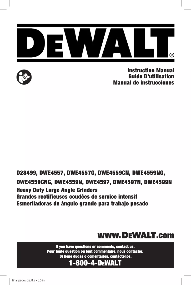 First page image of the manual for DWE4599N
