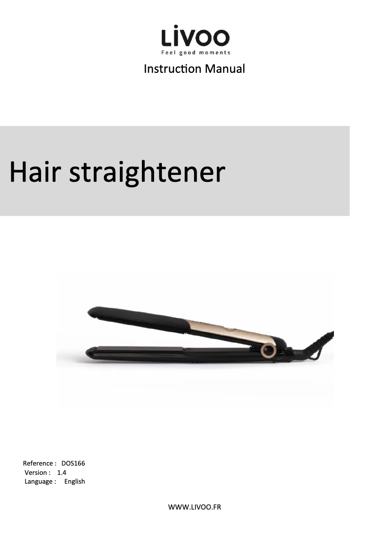 Page 1 of the manual User Manual Livoo DOS166