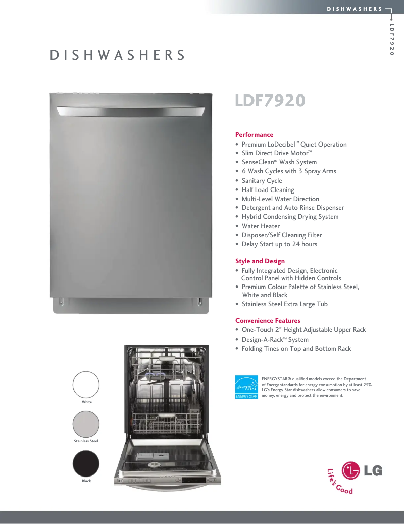 First page image of the manual for LDF7920BB