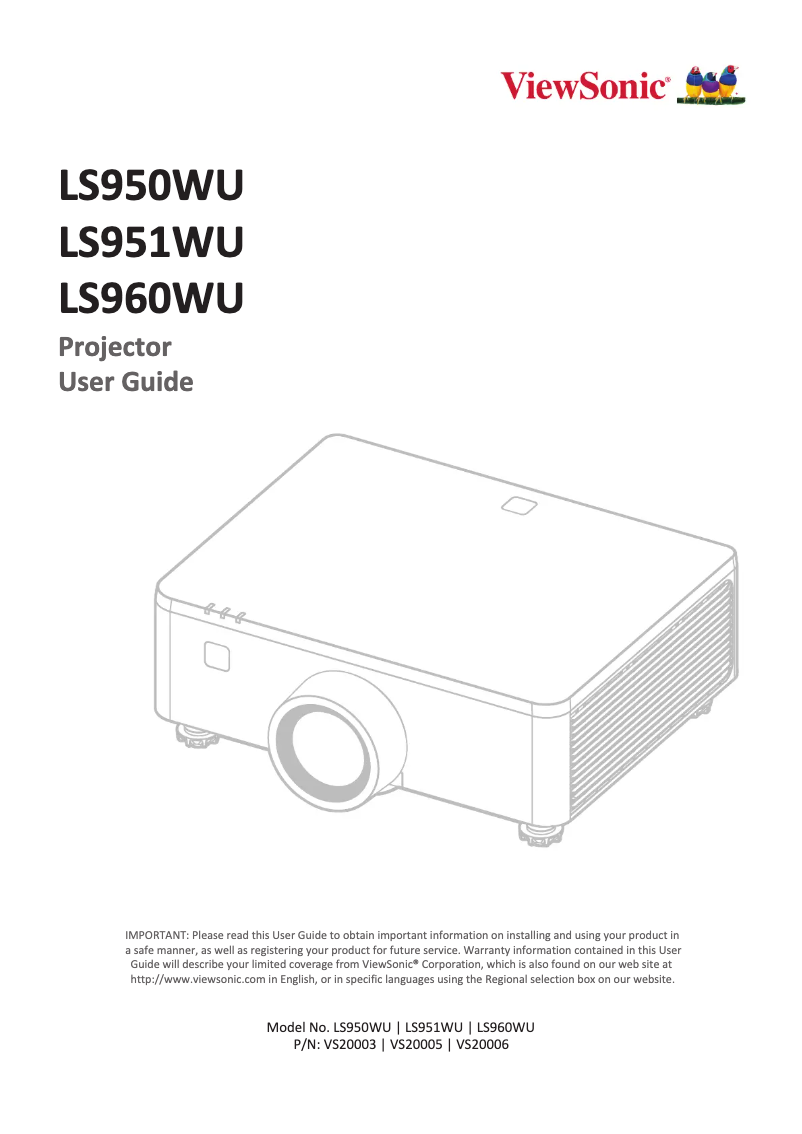 Image de la première page du manuel de l'appareil LS960WU