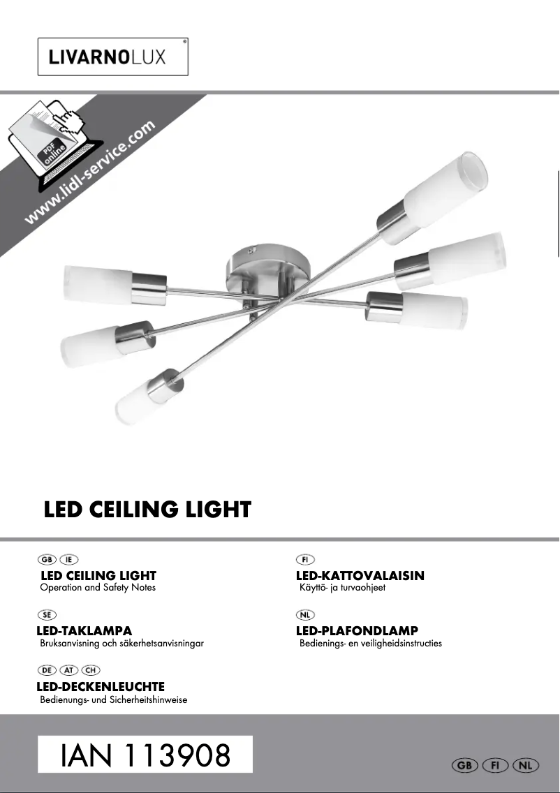 First page image of the manual for IAN 113908