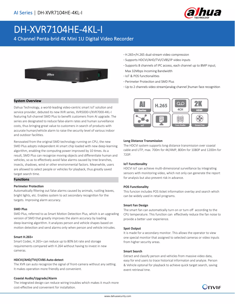 First page image of the manual for XVR7104HE-4KL-I