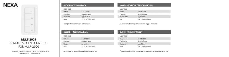 First page image of the manual for MJLT-2005