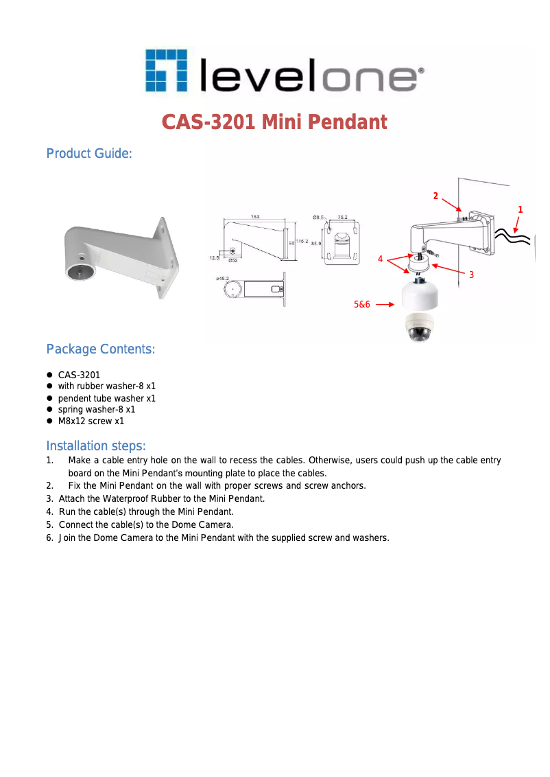 First page image of the manual for CAS-3201