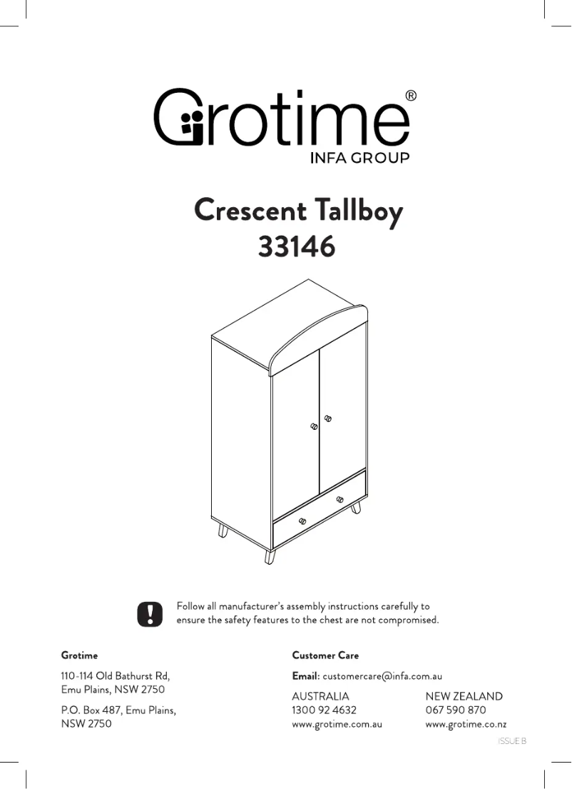 First page image of the manual for Crescent Tallboy