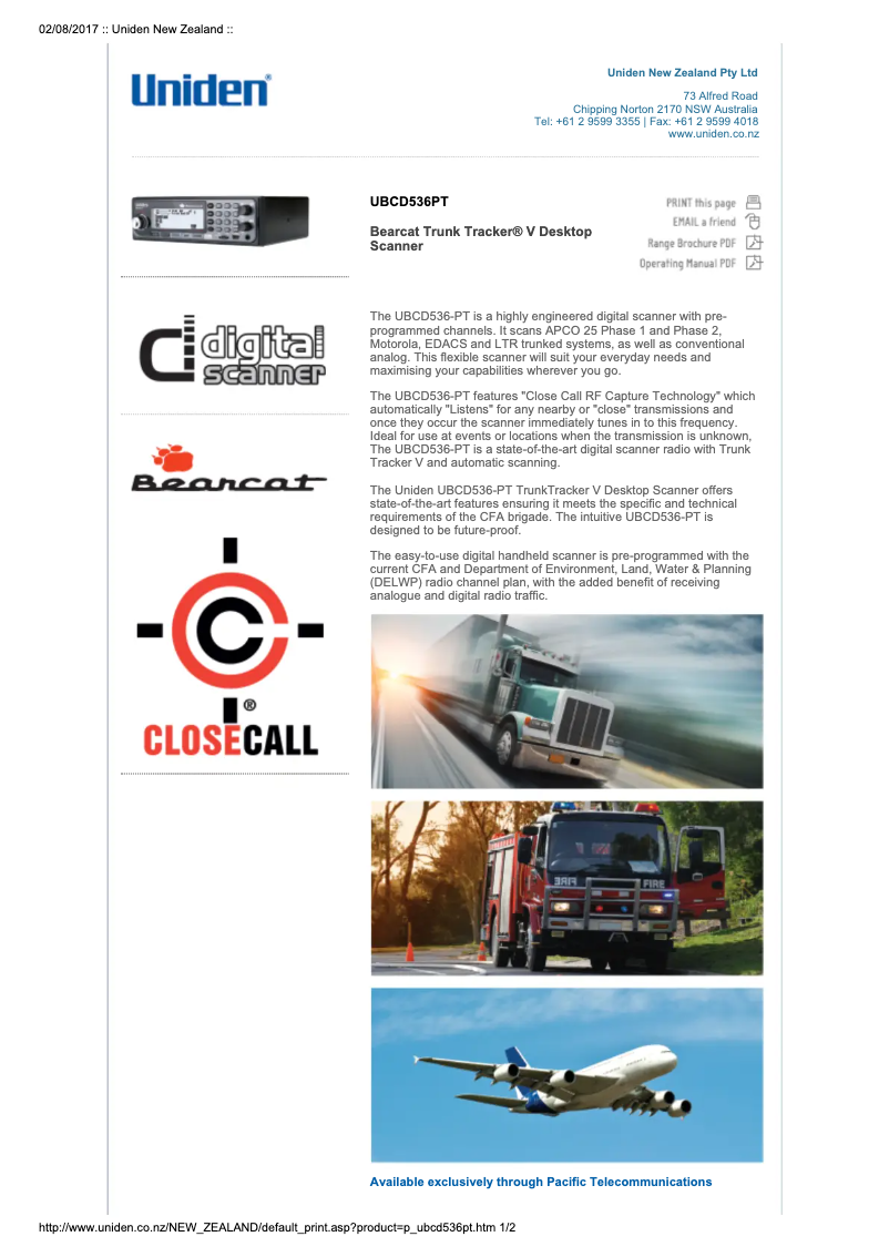 First page image of the manual for UBCD536PT