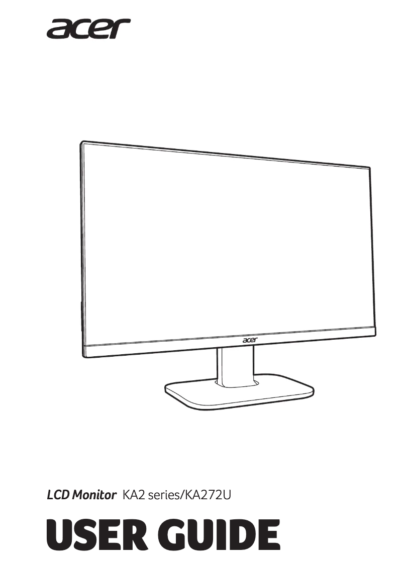 Page 1 of the manual Quick Start Guide Acer KA272U
