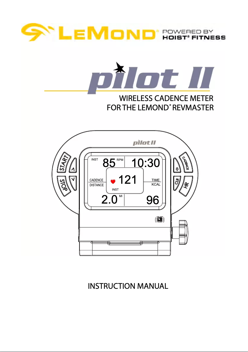 Page 1 of the manual User Manual LeMond Fitness Pilot II
