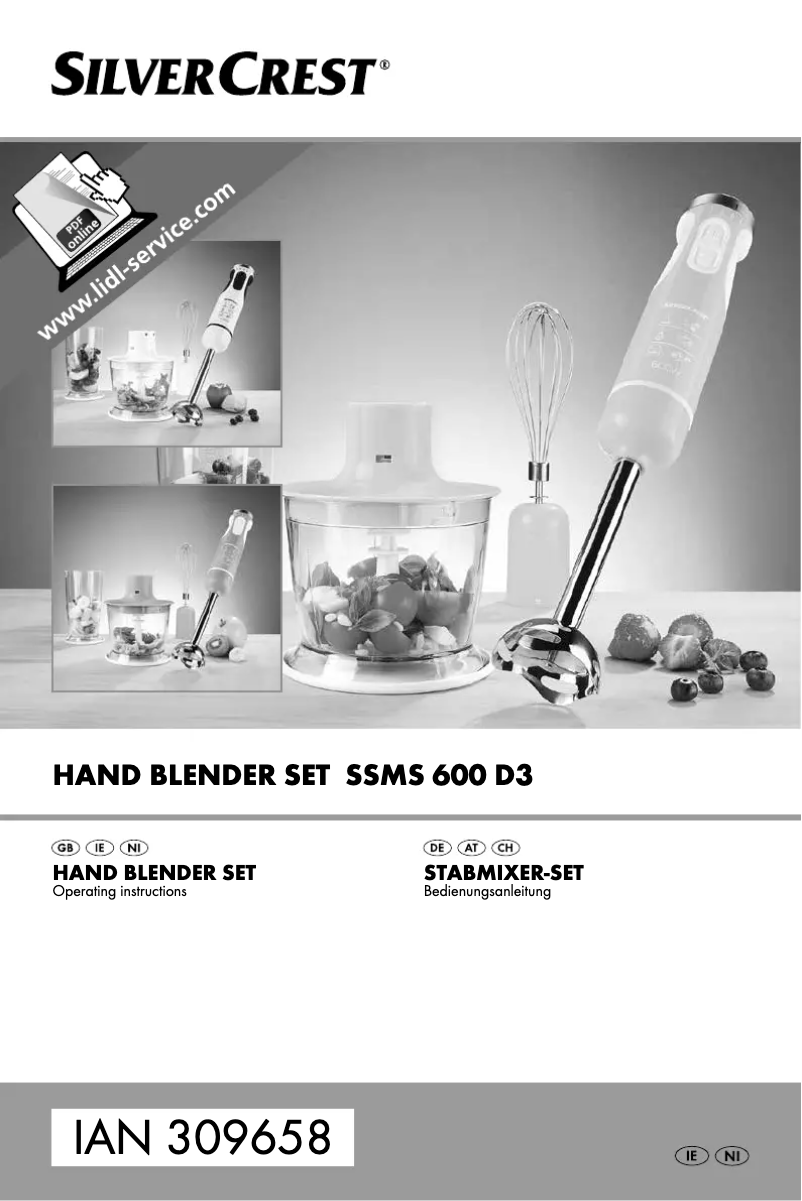 First page image of the manual for SSMS 600 D3