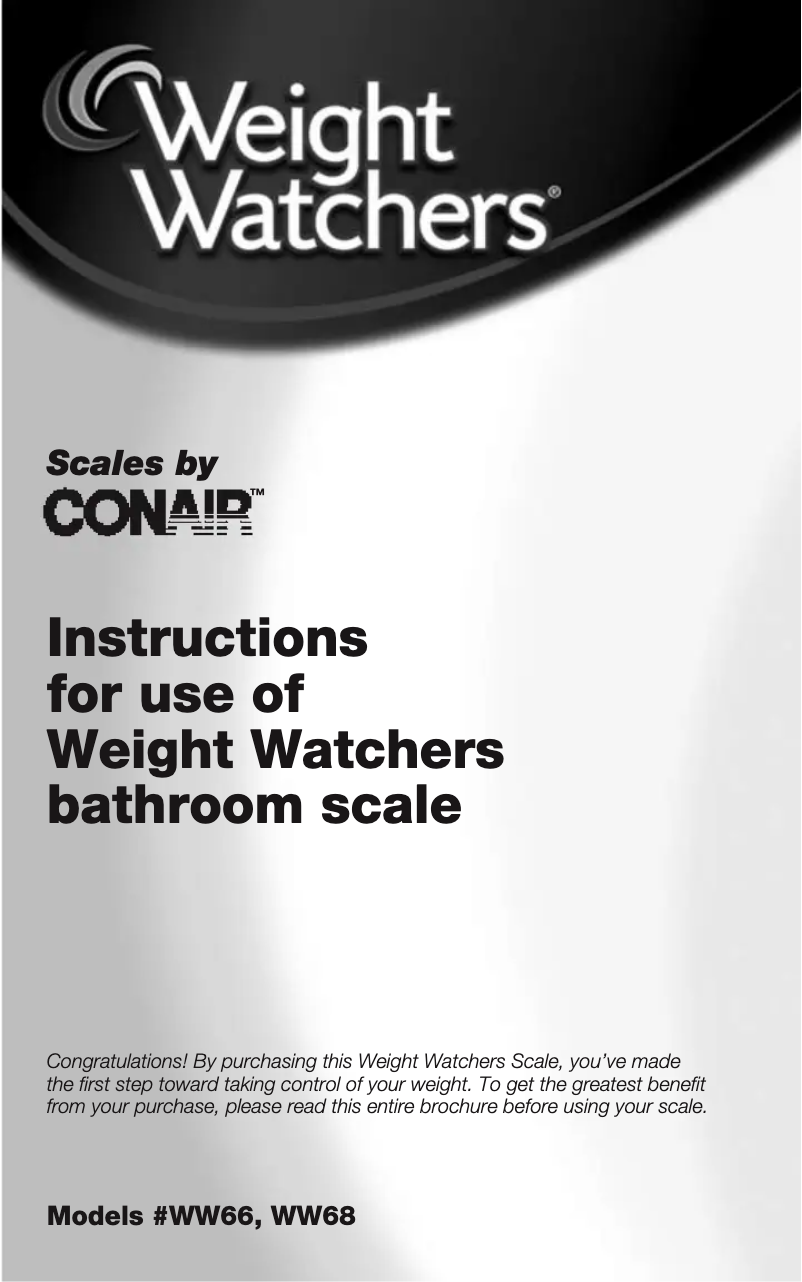 First page image of the manual for Weight Watchers WW66