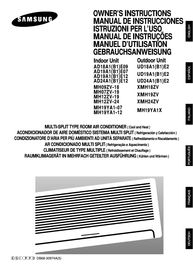 Page 1 of the manual User Manual Samsung AD18A1E09