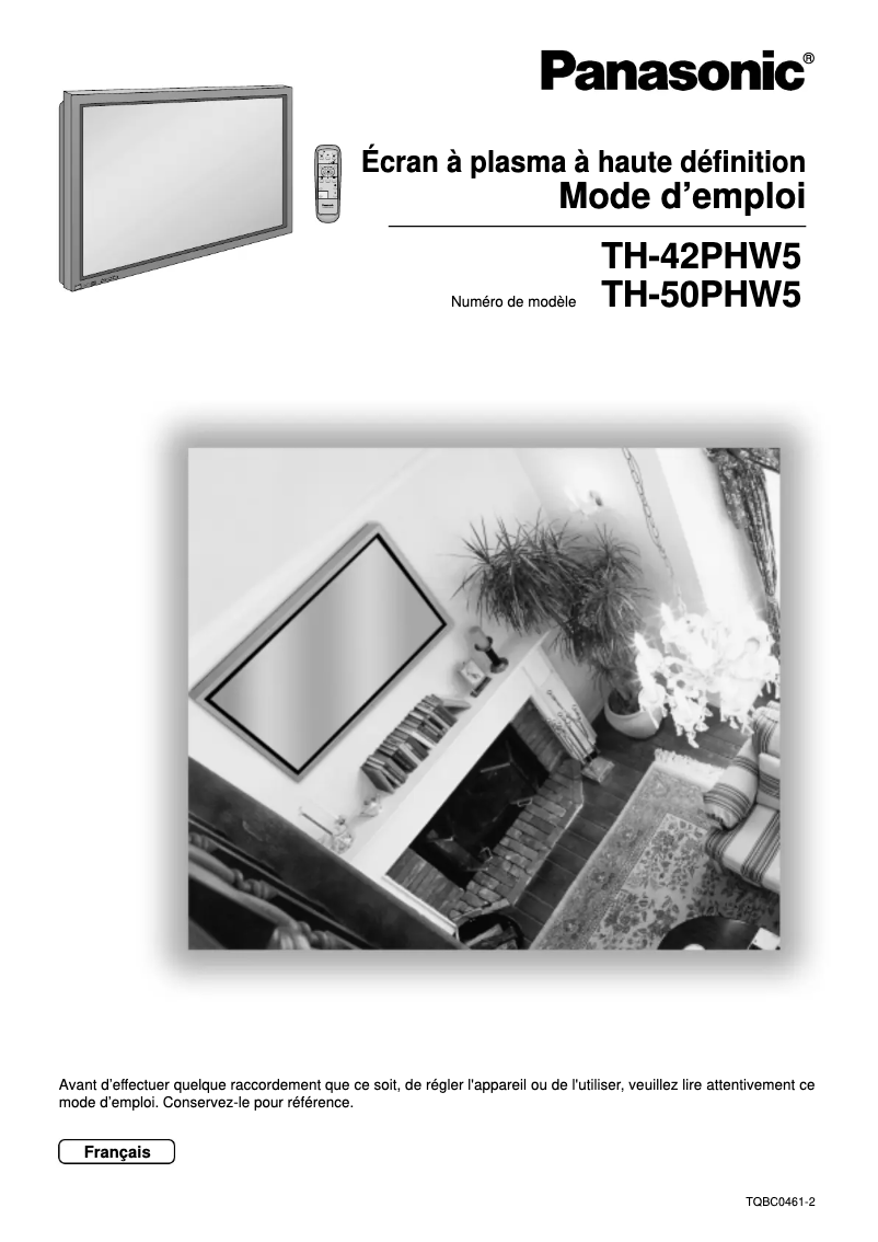 Page 1 of the manual User Manual Panasonic TH-42PHW5EX