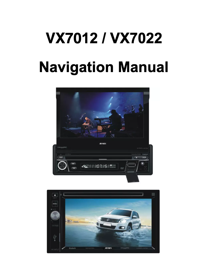 Page 1 of the manual User Manual Jensen VX7022
