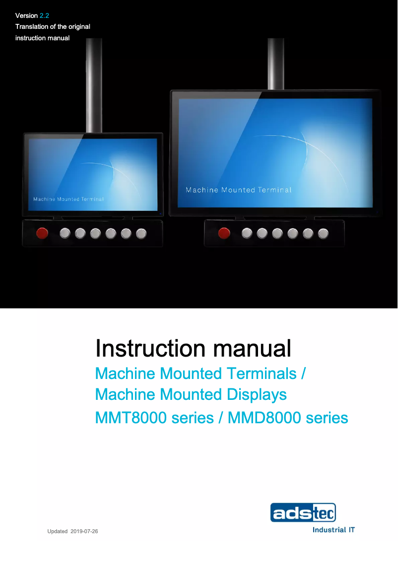 First page image of the manual for MMT8017