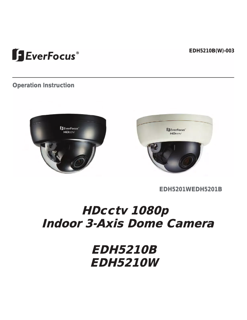 First page image of the manual for EDH5210