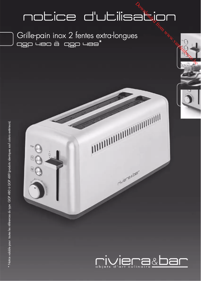 Page 1 of the manual User Manual Riviera & Bar QGP070