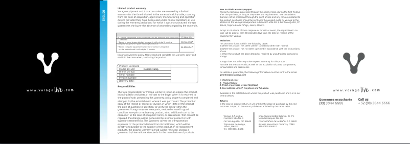 First page image of the manual for BP-201