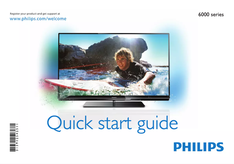 Page 1 of the manual Quick Start Guide Philips 6000 series 42PFL6007T