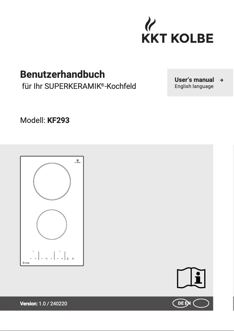 First page image of the manual for KF293
