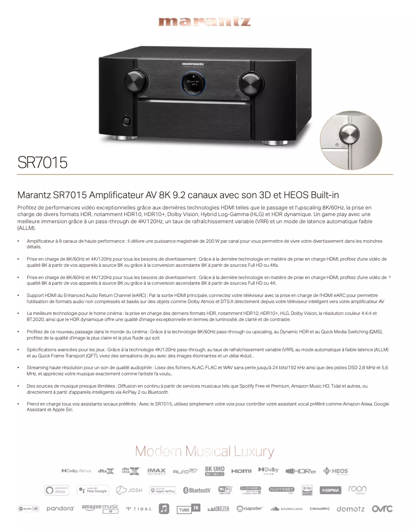 First page image of the manual for SR7015