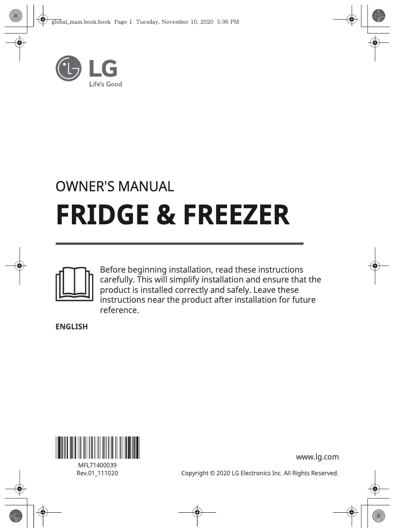 Page 1 of the manual User Manual LG GC-F459NQDZ