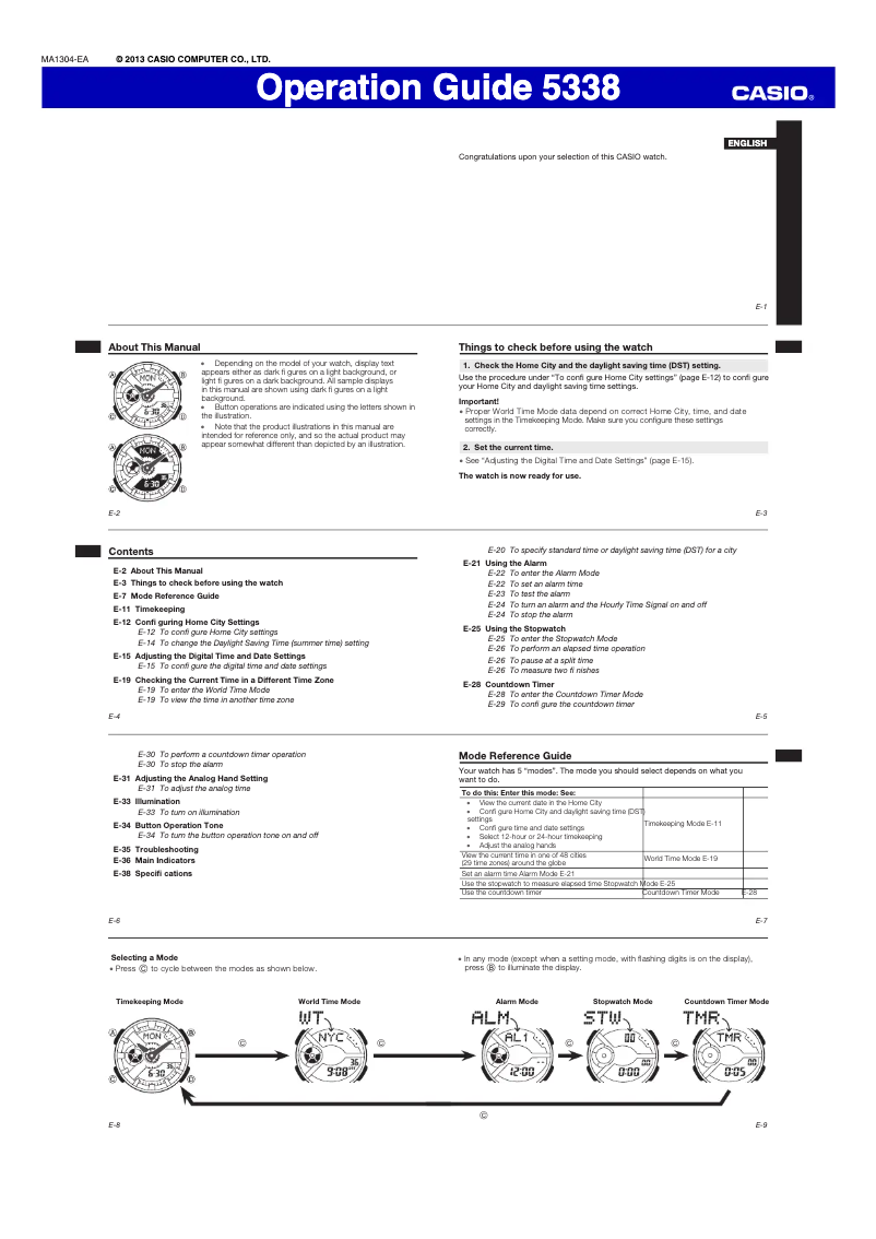 First page image of the manual for BA-110DC-2A1