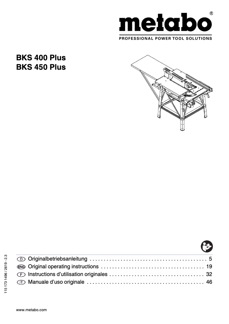 First page image of the manual for BKS 400 Plus