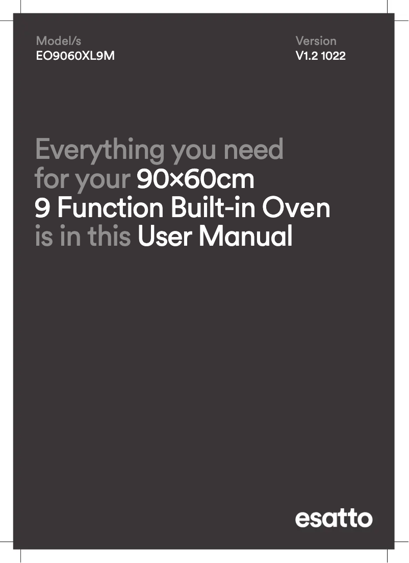First page image of the manual for EO9060XL9M