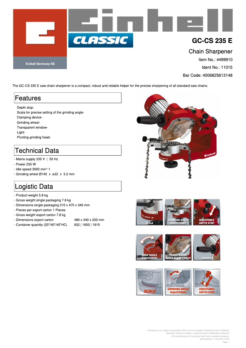 First page image of the manual for GC-CS 235 E