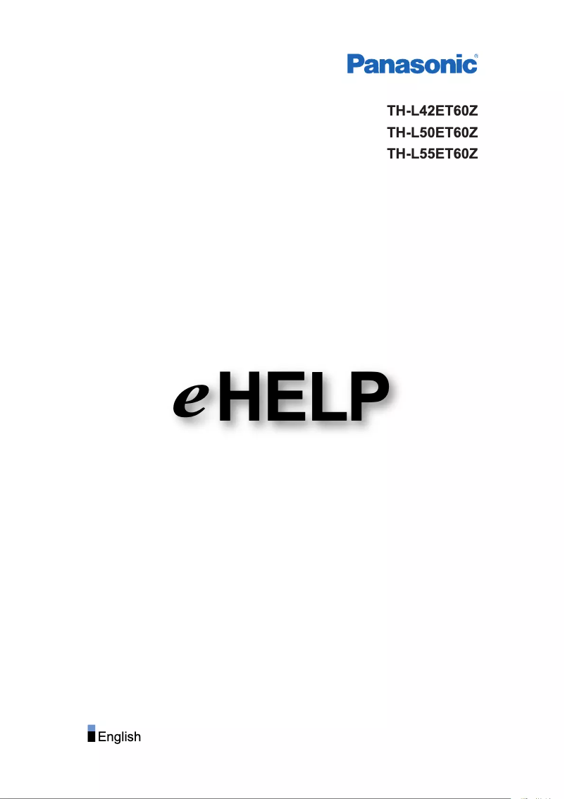 First page image of the manual for TH-L42ET60Z
