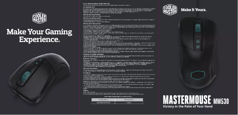 Page 1 of the manual User Manual Cooler Master MasterMouse MM530