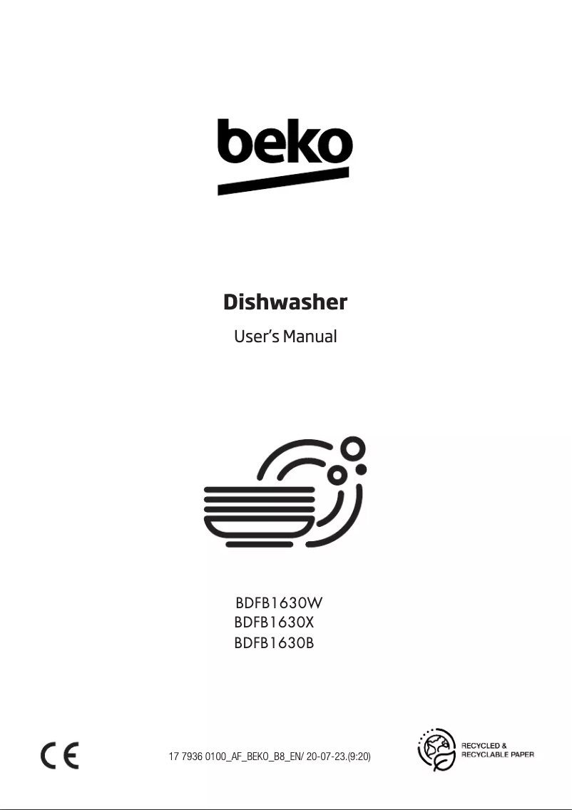 First page image of the manual for BDFB1630X